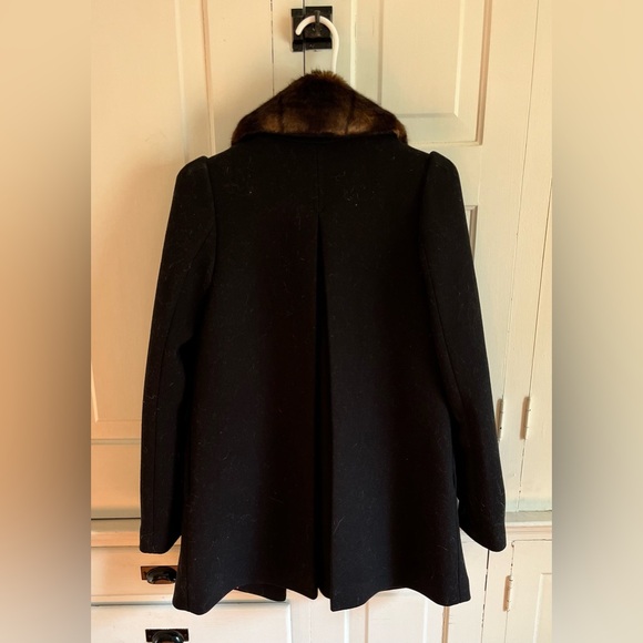 Kate Spade Wool Peacoat with Mink Faux Fur Collar - Picture 2 of 8